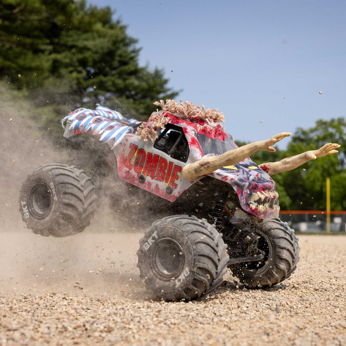 LOS01026T4 LOSI 1/18 Mini LMT Zombie 2S 4X4 RTR Brushed Monster Truck (Battery & Charger Included), Red