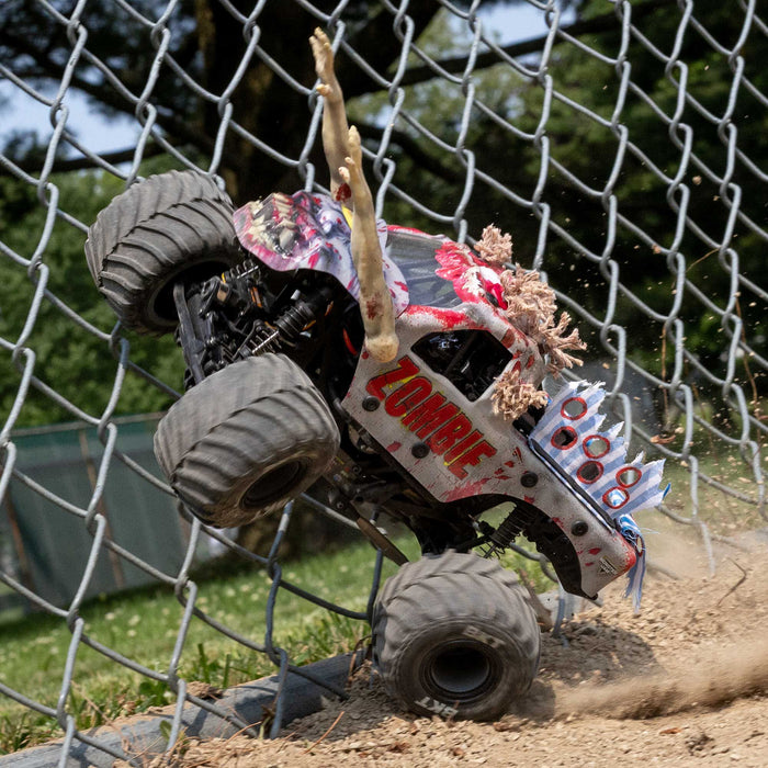 LOS01026T4 LOSI 1/18 Mini LMT Zombie 2S 4X4 RTR Brushed Monster Truck (Battery & Charger Included), Red