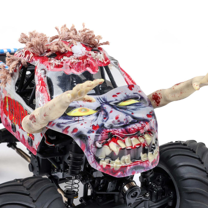 LOS01026T4 LOSI 1/18 Mini LMT Zombie 2S 4X4 RTR Brushed Monster Truck (Battery & Charger Included), Red