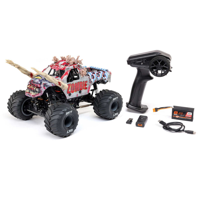 LOS01026T4 LOSI 1/18 Mini LMT Zombie 2S 4X4 RTR Brushed Monster Truck (Battery & Charger Included), Red