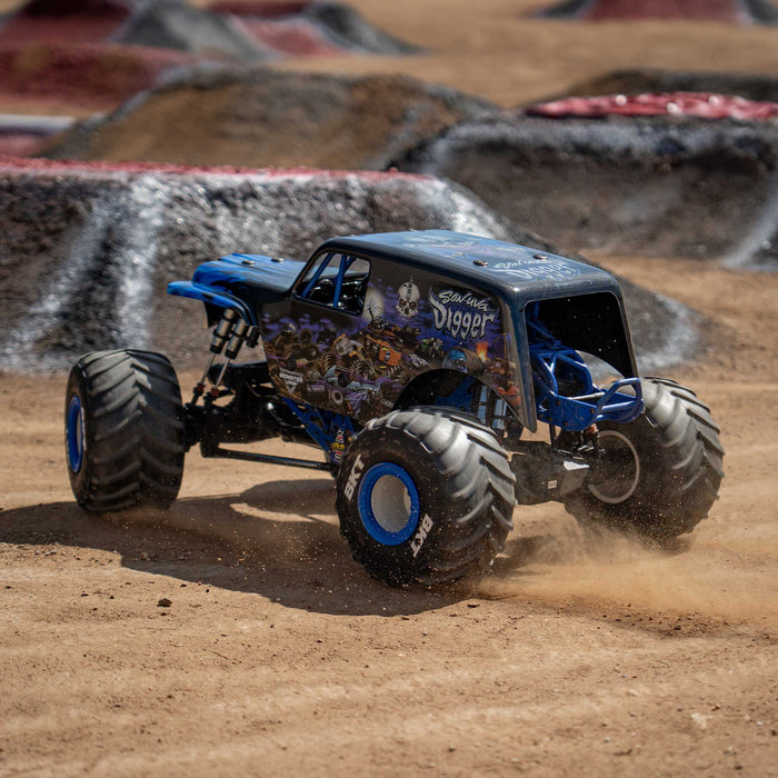 LOS04028T2 LOSI 1/8 LMT 2.0 Son-Uva Digger 4X4 Solid Axle Brushless Monster Truck RTR, Blue