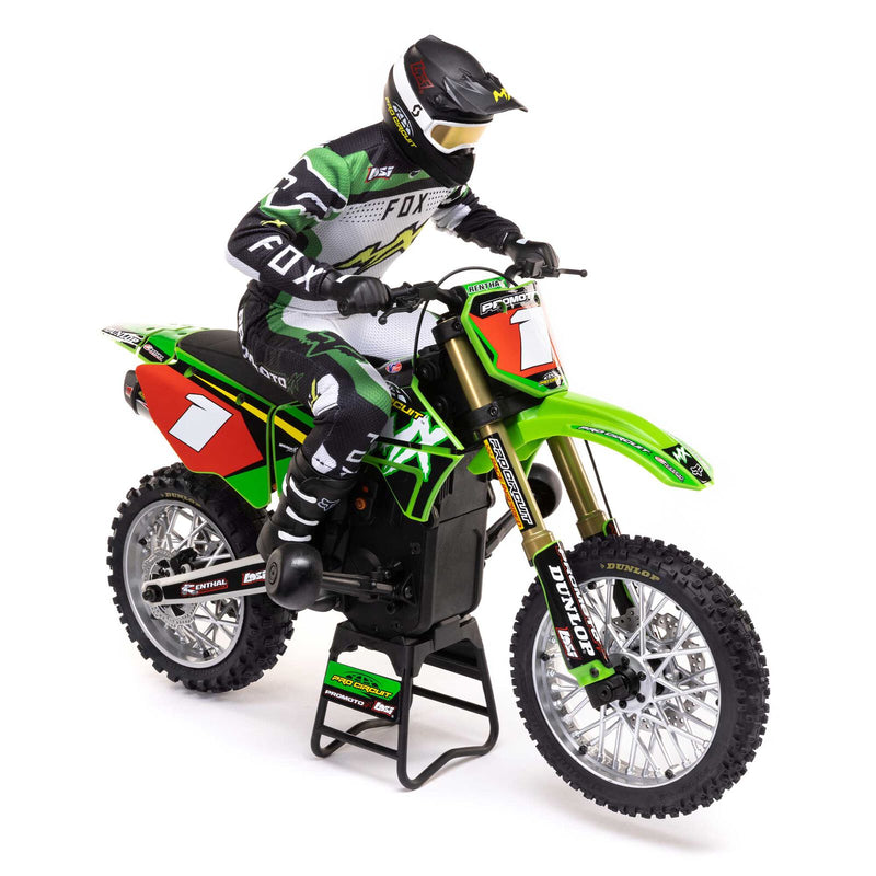 LOS06002 Losi Promoto-MX 1/4 Motorcycle RTR Combo, Pro Circuit (GREEN)