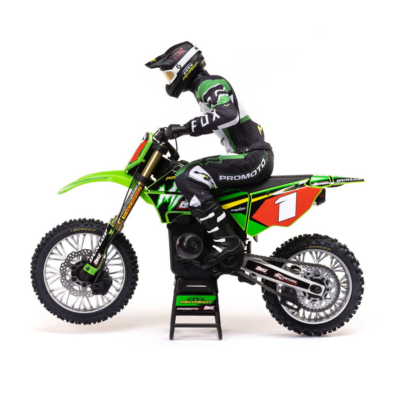 LOS06002 Losi Promoto-MX 1/4 Motorcycle RTR Combo, Pro Circuit (GREEN)