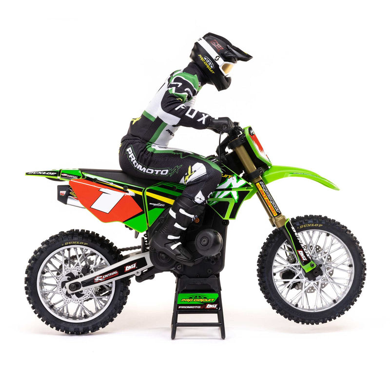 LOS06002 Losi Promoto-MX 1/4 Motorcycle RTR Combo, Pro Circuit (GREEN)