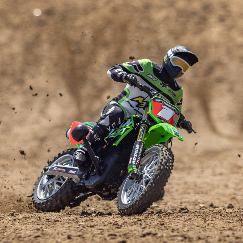 LOS06002 Losi Promoto-MX 1/4 Motorcycle RTR Combo, Pro Circuit (GREEN)