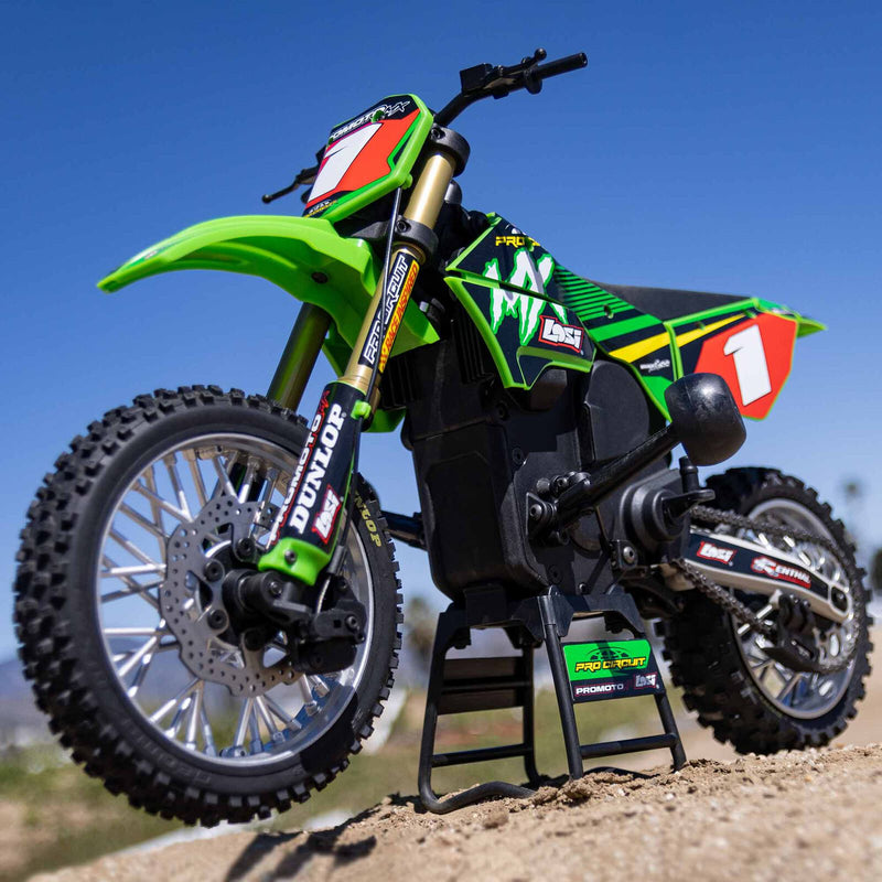 LOS06002 Losi Promoto-MX 1/4 Motorcycle RTR Combo, Pro Circuit (GREEN)