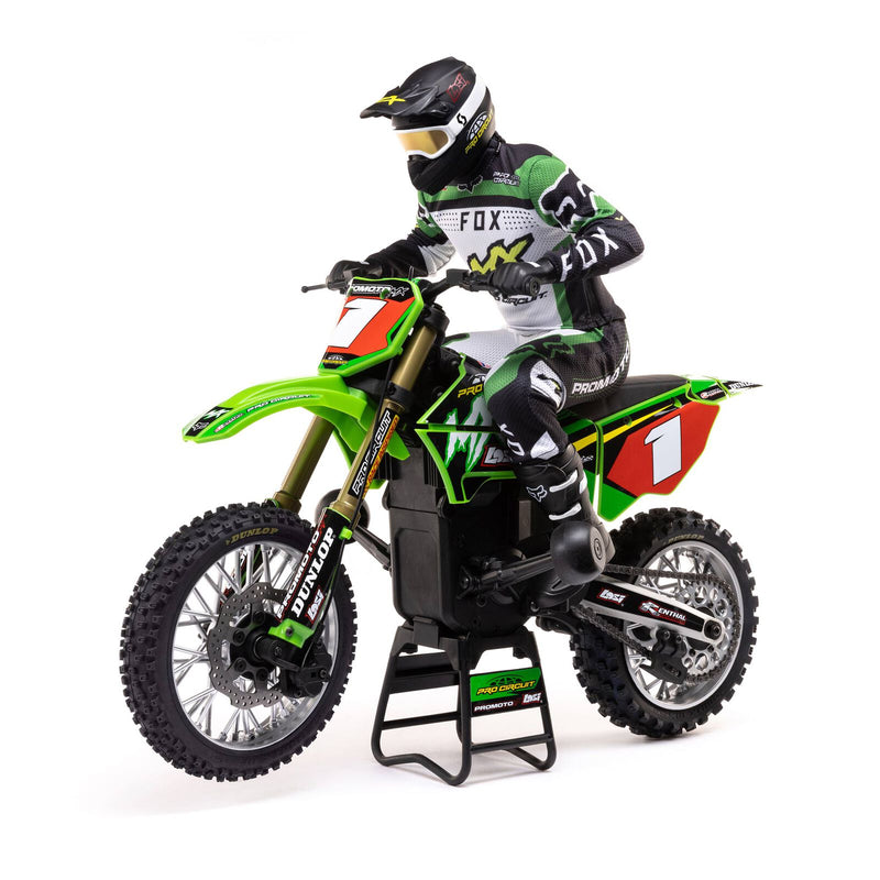 LOS06002 Losi Promoto-MX 1/4 Motorcycle RTR Combo, Pro Circuit (GREEN)