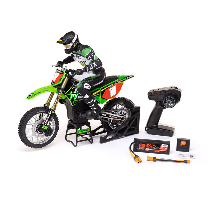 LOS06002 Losi Promoto-MX 1/4 Motorcycle RTR Combo, Pro Circuit (GREEN)