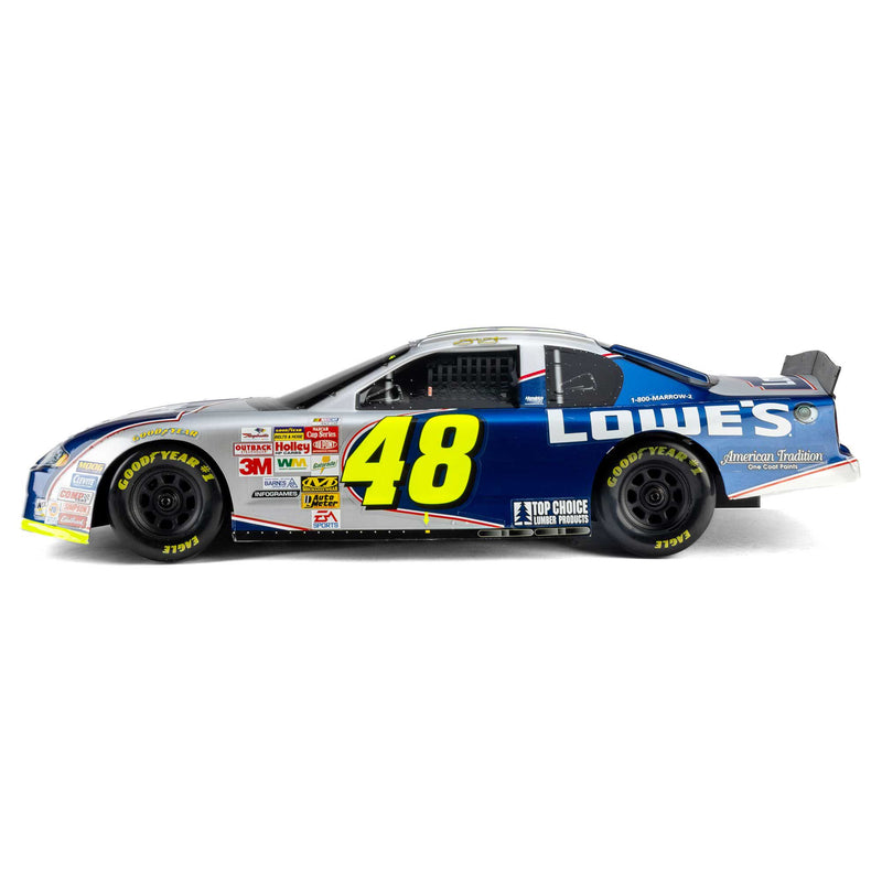 LOS1120248 Losi 1/12 NASCAR RC Race Car Jimmie Johnson No. 48 Lowes Chevrolet Monte Carlo 2S AWD RTR Brushed On-Road (Battery & Charger Included), Blue