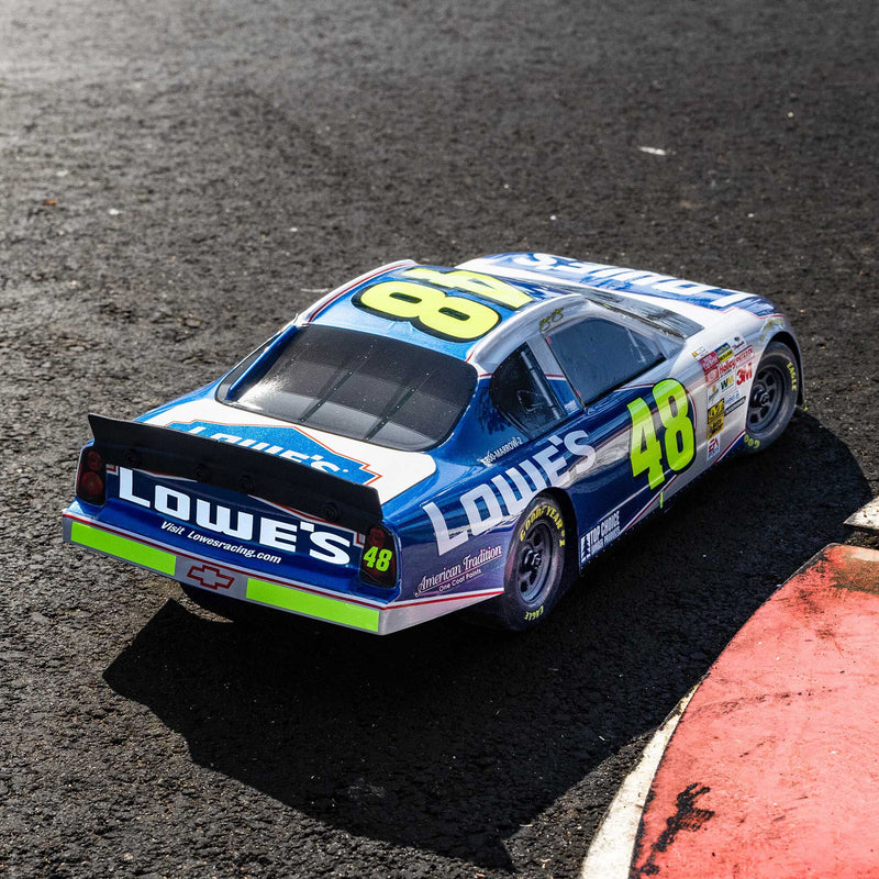 LOS1120248 Losi 1/12 NASCAR RC Race Car Jimmie Johnson No. 48 Lowes Chevrolet Monte Carlo 2S AWD RTR Brushed On-Road (Battery & Charger Included), Blue