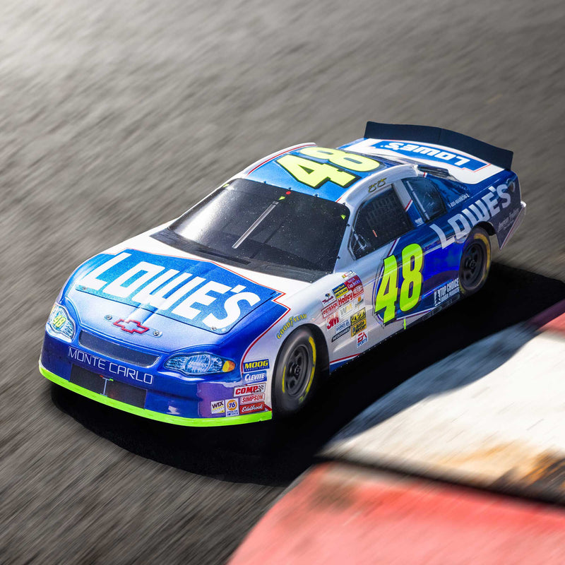 LOS1120248 Losi 1/12 NASCAR RC Race Car Jimmie Johnson No. 48 Lowes Chevrolet Monte Carlo 2S AWD RTR Brushed On-Road (Battery & Charger Included), Blue