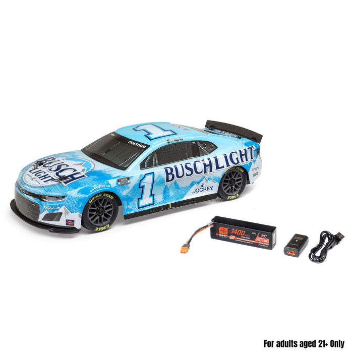LOS1122501 Losi 1/12 NASCAR RC Race Car Ross Chastain No. 1 Busch Light 2025 Chevrolet Camaro ZL1 2S AWD RTR Brushed On-Road (Battery & Charger Included)