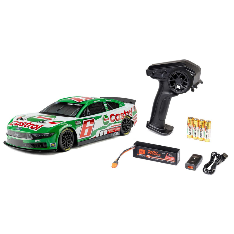 LOS1122606 Losi 1/12 NASCAR RC Race Car Brad Keselowski No. 6 2026 Castrol Ford Mustang 2S AWD RTR Brushed On-Road (Battery & Charger Included)