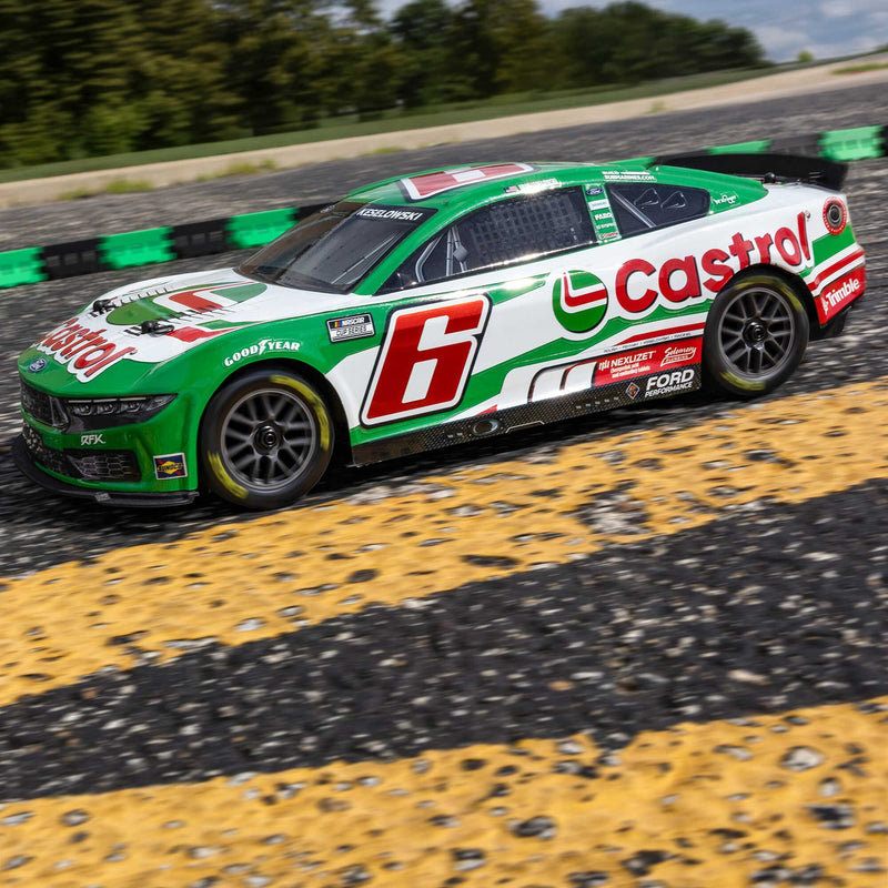 LOS1122606 Losi 1/12 NASCAR RC Race Car Brad Keselowski No. 6 2026 Castrol Ford Mustang 2S AWD RTR Brushed On-Road (Battery & Charger Included)