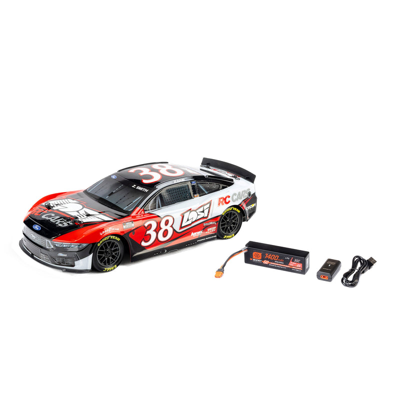 LOS1122638 Losi 1/12 Losi NASCAR 2026 Zane Smith No. 38 Ford Mustang (Battery & Charger Included)