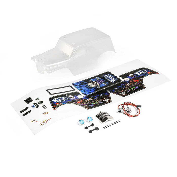 LOS210047 Losi  In Stock  Body Set, Son Uva Digger, Clear: Mini LMT
