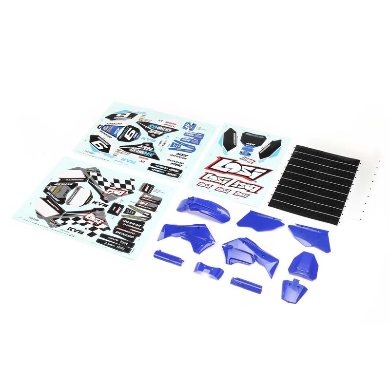 LOS260001 Losi Blue Plastics with Wraps: Promoto-MX