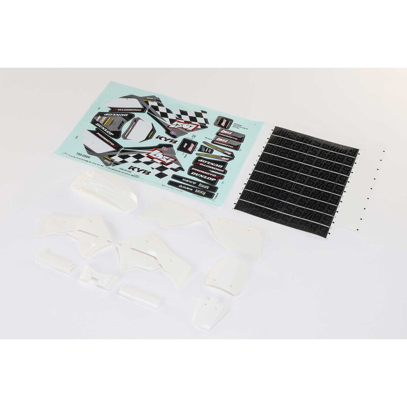 LOS260001 Losi Blue Plastics with Wraps: Promoto-MX