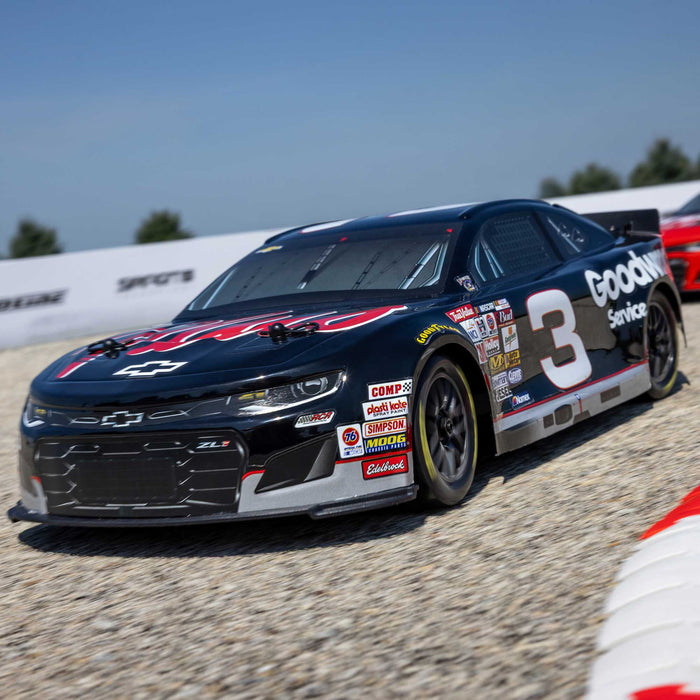 LOSF1122503 1/12 NASCAR RC Racecar RCR No. 3 GM Goodwrench Chevrolet ZL1 2S AWD RTR Brushed On-Road (Battery & Charger Included), Black