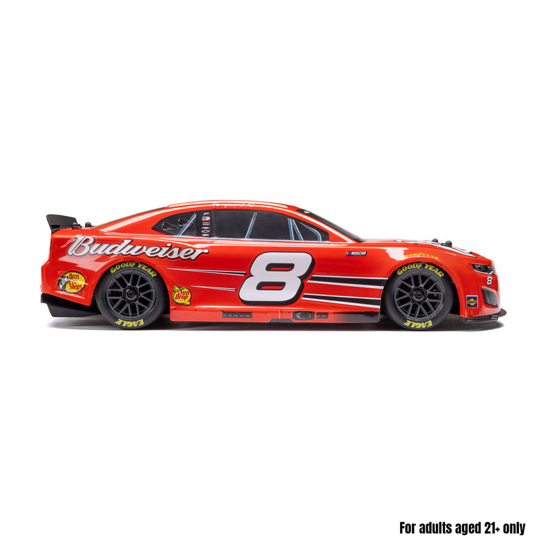 LOSF1122508 1/12 NASCAR RC Racecar Dale Earnhardt Jr. No. 8 Budweiser Chevrolet ZL1 2S AWD RTR Brushed On-Road (Battery & Charger Included), Red