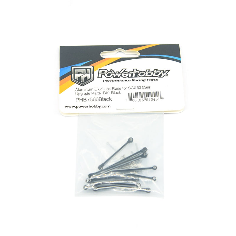 PHB7566Black Powerhobby Aluminum Chassis Links Black Axial SCX30