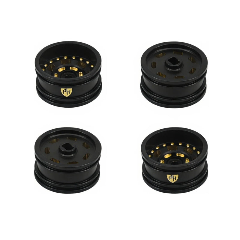 PHB7574 Powerhobby Brass Wheels 0.7" Offset 3.6mm Black (4) Axial SCX30