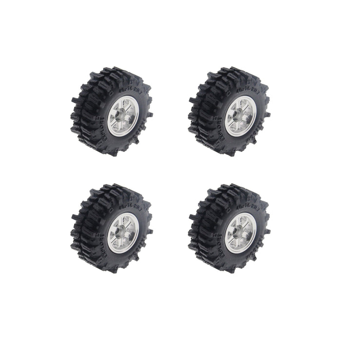 PHB7603 Powerhobby Axial SCX30 0.7" Brass Wheels / Tires (4) Silver Type B