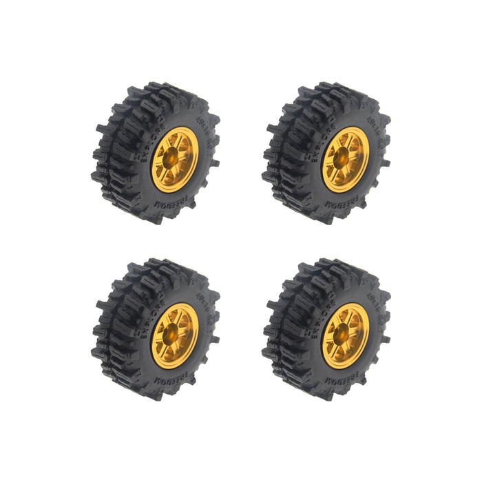 PHB7605 Powerhobby Axial SCX30 0.7" Brass Wheels / Tires (4) Gold Type B