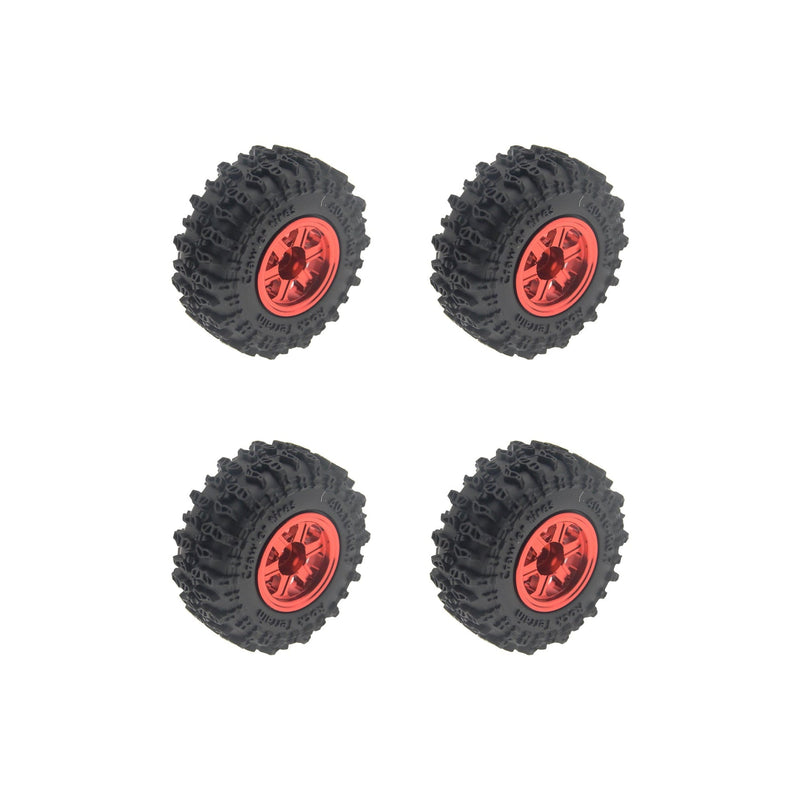 PHB7607 Powerhobby Axial SCX30 0.7" Brass Wheels / Tires (4) Red Type B