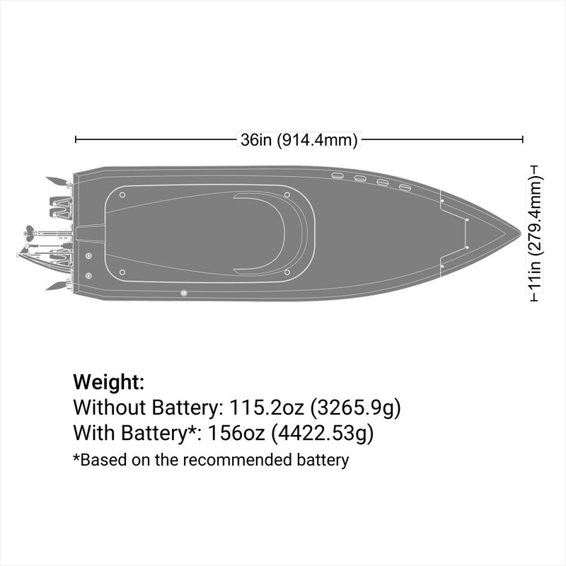 PRB-2171T Pro Boat Sonicwake 36" V3 Self-Righting V-Hull Boat Ready-To-Run
