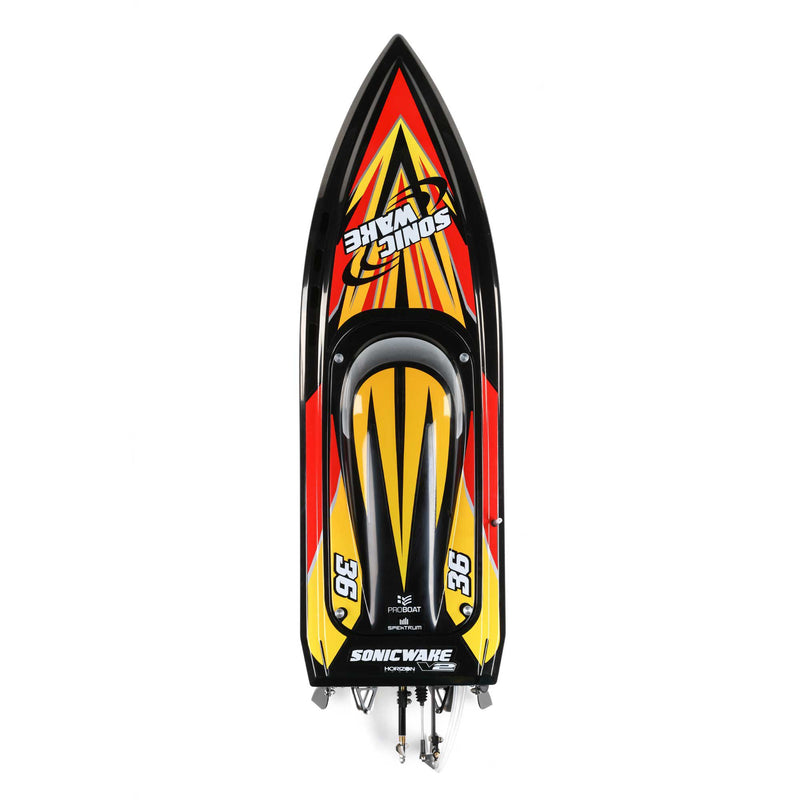 PRB08032V2T1 Horizon Sonicwake V2 36" Self-Righting Brushless Deep-V RTR, Black