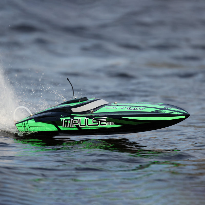PRB08037T1 Horizon Impulse 32" Brushless Deep-V RTR with Smart, Black/Green