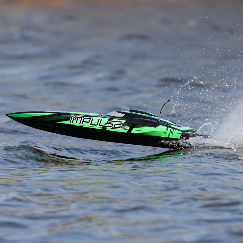 PRB08037T1 Horizon Impulse 32" Brushless Deep-V RTR with Smart, Black/Green