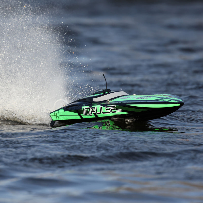 PRB08037T1 Horizon Impulse 32" Brushless Deep-V RTR with Smart, Black/Green