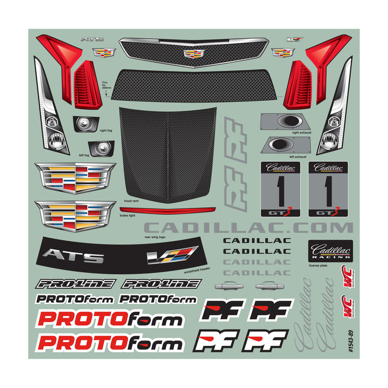 PRM154330 Protoform 1/10 Cadillac ATS-V.R Clear Body: 190mm Touring Car