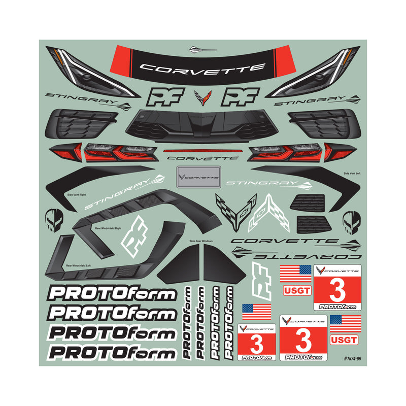 PRM157425 Protoform 1/10 Chevrolet Corvette C8 Clear Body: 190mm Touring Car