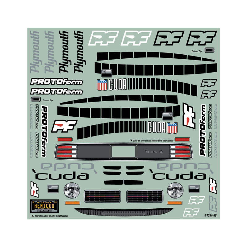 PRM159400 Protoform 1970 Plymouth Barracuda Clear Body for VTA Class