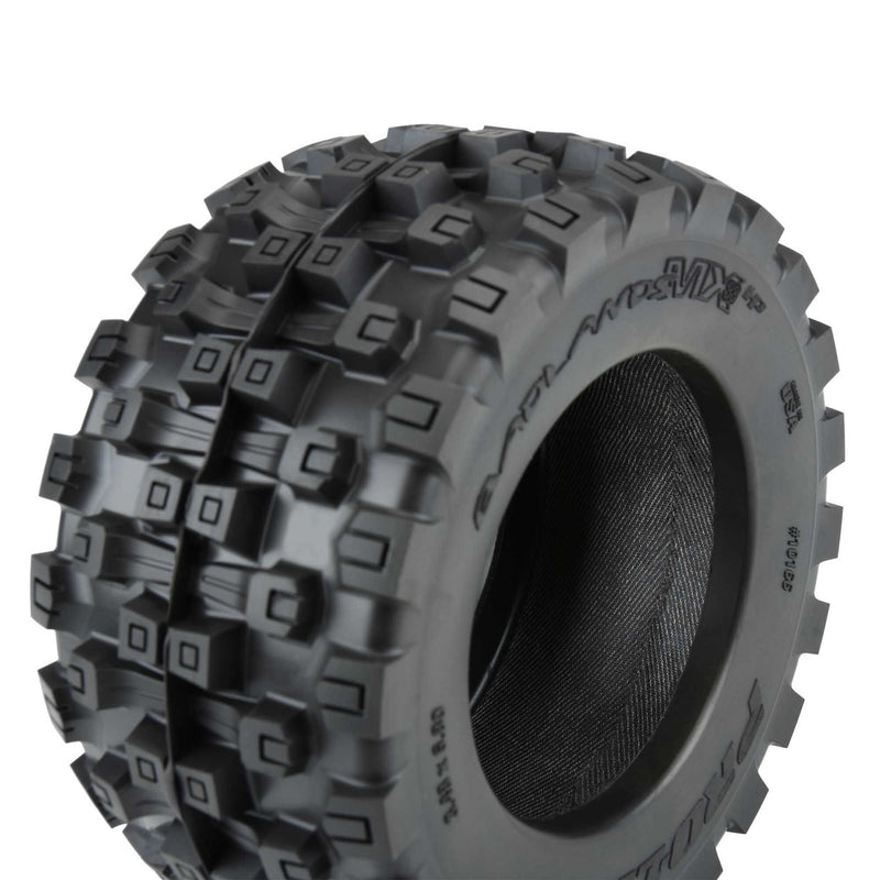PRO1016610 PROLINE 1/8 Badlands MX38 HP BELTED F/R 3.8" MT Mounted 17mm Black Raid (2)