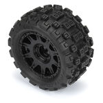 PRO1024110 PROLINE Badlands MX 1.85" All-Terrain Truck Tires (4) Mounted on Raid Black 12mm Hex Wheels for Granite GROM 4x4 Front or Rear