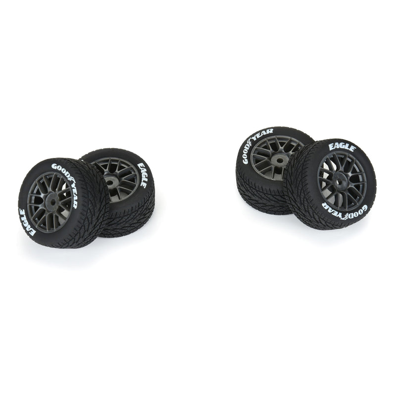 PRO1028310 Pro-Line 1/12 Goodyear Eagle Wet Tire F/R MTD Gray Wheels (4): Losi NASCAR