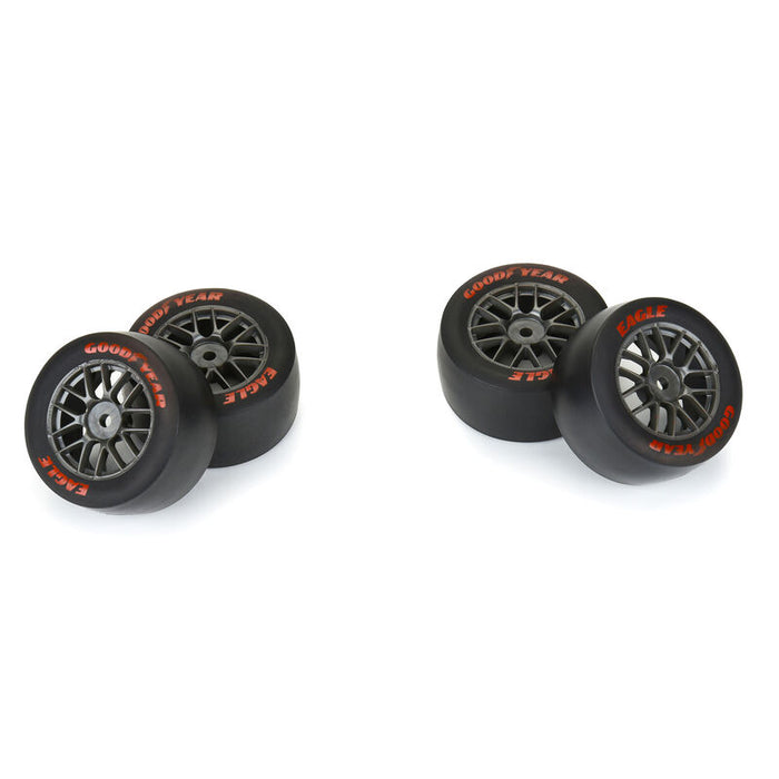PRO1030410 Pro-Line 1/12 Goodyear Eagle Option Tire F/R MTD Gray Wheels (4): Losi NASCAR