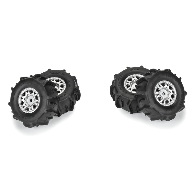 PRO1030910 Proline 1/16 Dumont F/R Tires MTD 12mm Silver Impulse (4): Mojave GROM