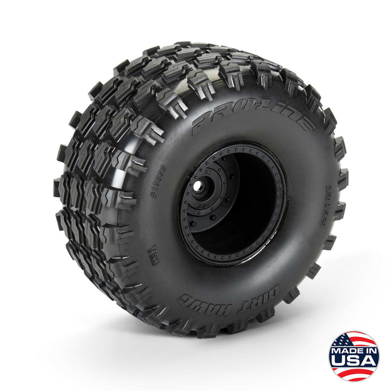 PRO1033910 Proline 1/10 Dirt Hawg 2.0 F/R 2.6" MT Tires Mounted ARRMA Stock Wheel Black (2): ARRMA QUAKE & GORGON