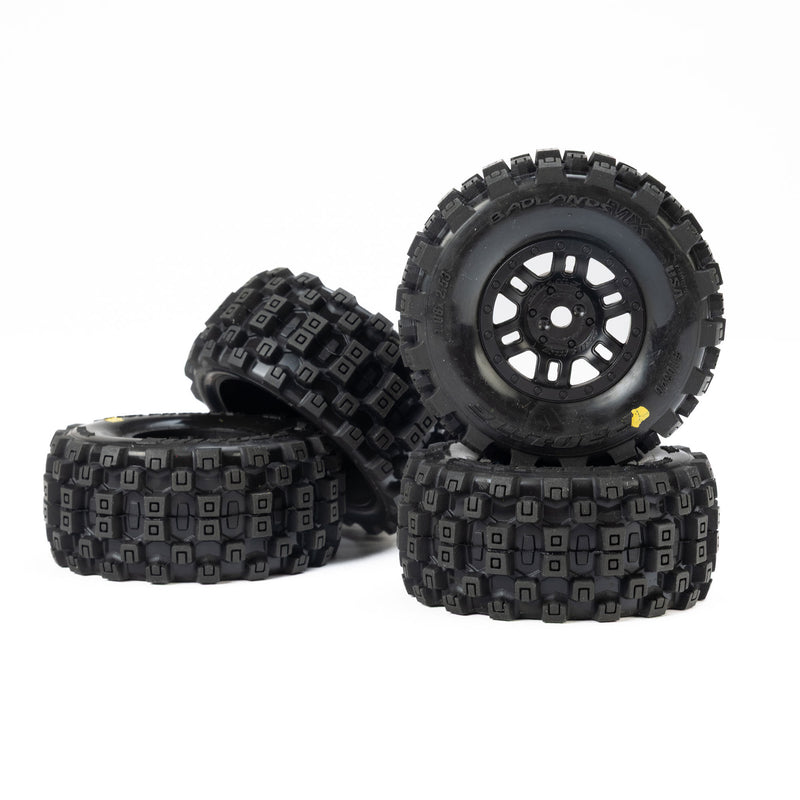 PRO1034010 Proline 1/16 Badlands MX Front/Rear Tires MTD 12mm Black Split Six (4): MOJAVE GROM
