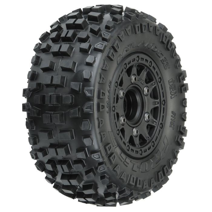 PRO118210 Pro-line 1/10 Badlands Front/Rear 2.2"/3.0" SC Mounted 12mm Black Raid (2)