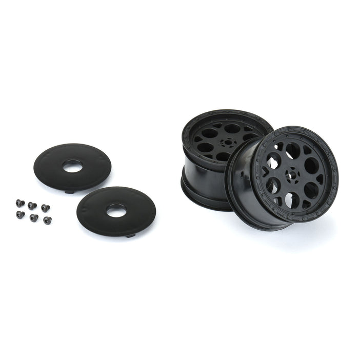PRO278303 PRO-LINE 1/10 Showtime Rear 2.2" 12mm Sprint Car Wheels (2) Black
