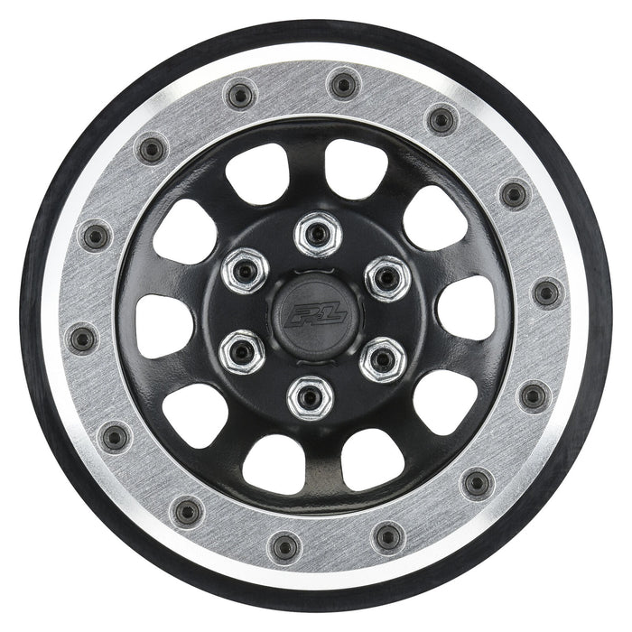 RPO283801 Proline 1/6 Steelies Stamped Steel 2.9" Dual Offset SCX6 Wheels Silver/Black