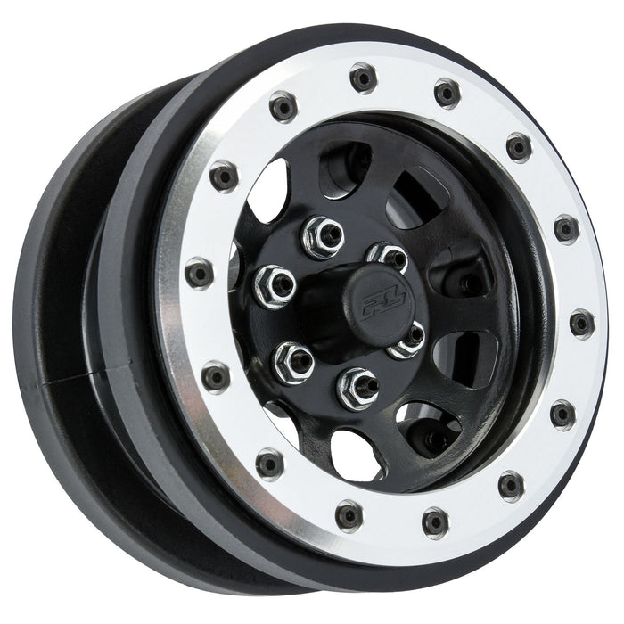 RPO283801 Proline 1/6 Steelies Stamped Steel 2.9" Dual Offset SCX6 Wheels Silver/Black