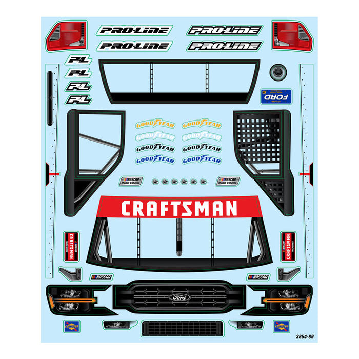 PRO365400 Pro-Line 1/12 Pre-Cut 2024 Ford F-150 Truck Clear Body: Losi NASCAR