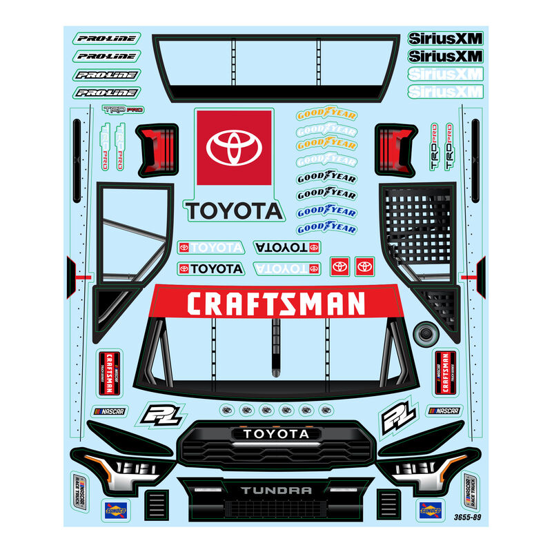 PRO365500 Pro-Line1 /12 Pre-Cut 2024 Toyota Tundra Truck Clear Body: Losi NASCAR